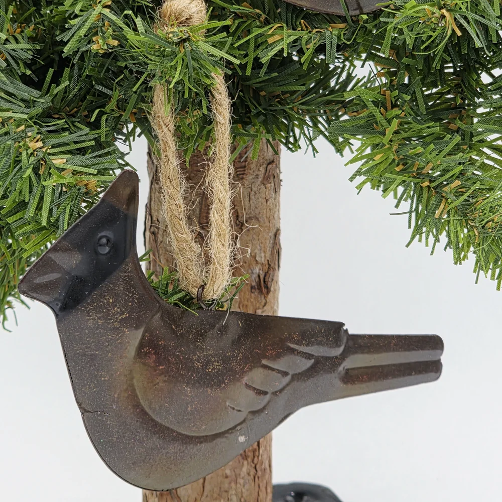 Brown Bird Ornaments on Green Holiday‎ Tree